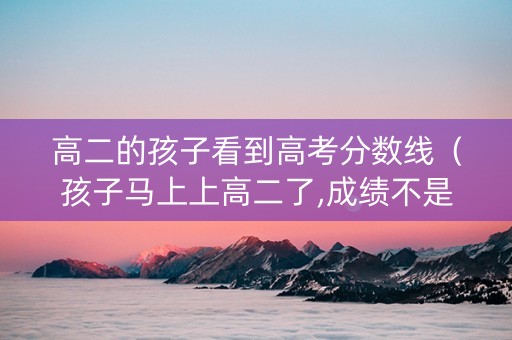 高二的孩子看到高考分数线（孩子马上上高二了,成绩不是很好,该走什么路?）