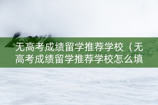 无高考成绩留学推荐学校（无高考成绩留学推荐学校怎么填）