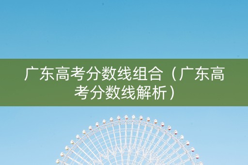 广东高考分数线组合（广东高考分数线解析）