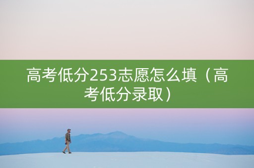 高考低分253志愿怎么填（高考低分录取）