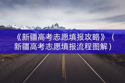 《新疆高考志愿填报攻略》（新疆高考志愿填报流程图解）