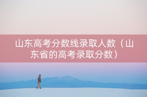 山东高考分数线录取人数（山东省的高考录取分数）