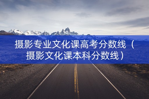 摄影专业文化课高考分数线（摄影文化课本科分数线）
