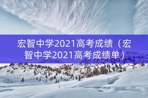 宏智中学2021高考成绩（宏智中学2021高考成绩单）