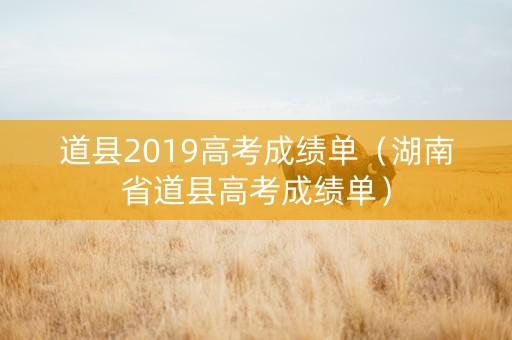 道县2019高考成绩单（湖南省道县高考成绩单）