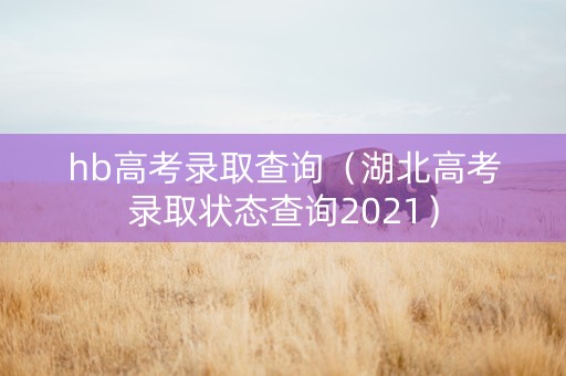 hb高考录取查询（湖北高考录取状态查询2021）