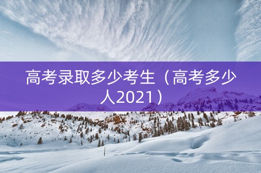 高考录取多少考生（高考多少人2021）
