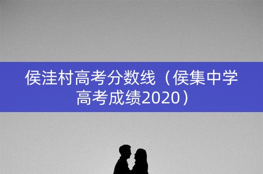 侯洼村高考分数线（侯集中学高考成绩2020）