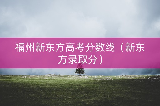 福州新东方高考分数线（新东方录取分）