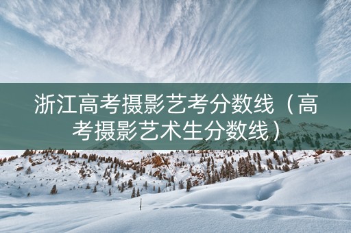 浙江高考摄影艺考分数线（高考摄影艺术生分数线）