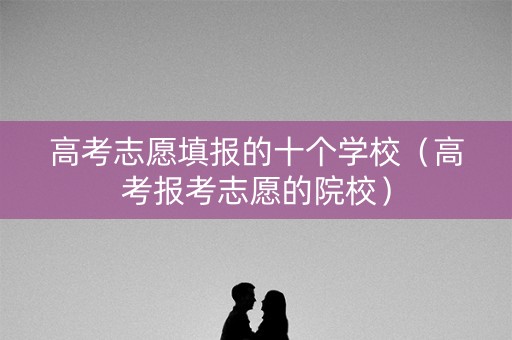 高考志愿填报的十个学校（高考报考志愿的院校）