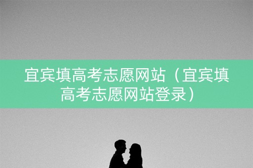 宜宾填高考志愿网站（宜宾填高考志愿网站登录）