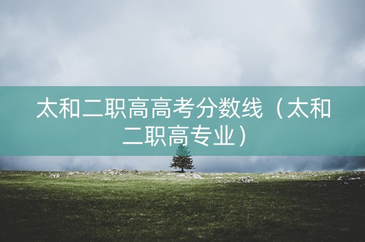 太和二职高高考分数线（太和二职高专业）
