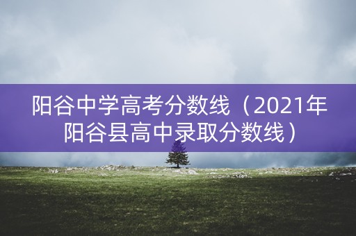阳谷中学高考分数线（2021年阳谷县高中录取分数线）