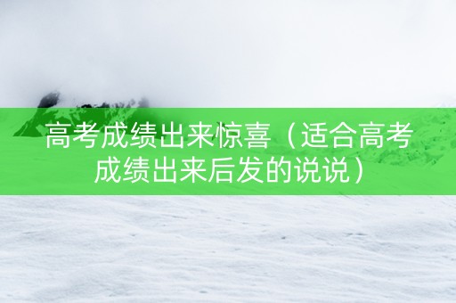 高考成绩出来惊喜（适合高考成绩出来后发的说说）