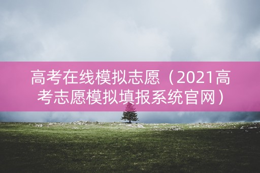 高考在线模拟志愿（2021高考志愿模拟填报系统官网）