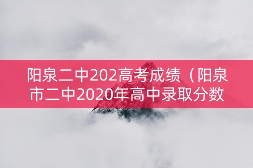 阳泉二中202高考成绩（阳泉市二中2020年高中录取分数线）