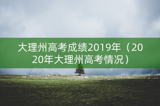 大理州高考成绩2019年（2020年大理州高考情况）