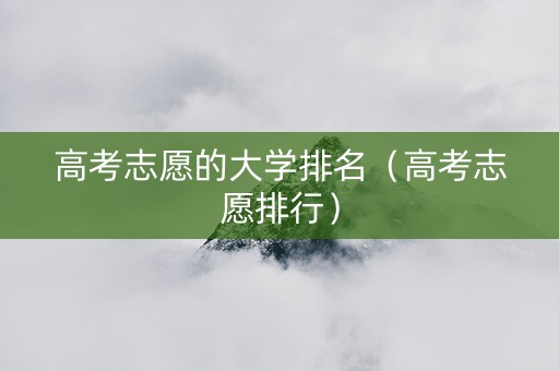 高考志愿的大学排名（高考志愿排行）