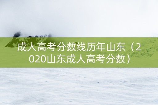 成人高考分数线历年山东（2020山东成人高考分数）