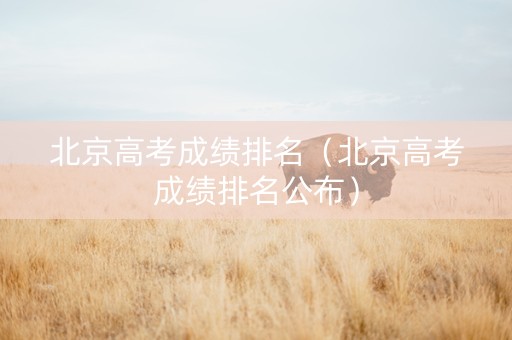北京高考成绩排名（北京高考成绩排名公布）