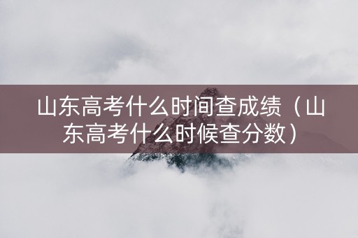 山东高考什么时间查成绩（山东高考什么时候查分数）