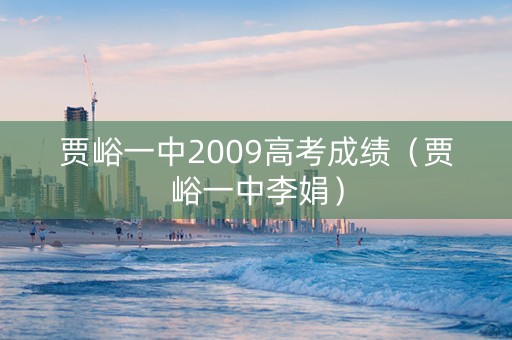 贾峪一中2009高考成绩（贾峪一中李娟）