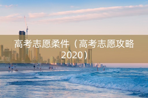 高考志愿柔件（高考志愿攻略2020）