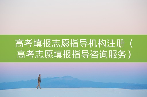 高考填报志愿指导机构注册（高考志愿填报指导咨询服务）