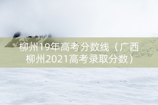 柳州19年高考分数线（广西柳州2021高考录取分数）