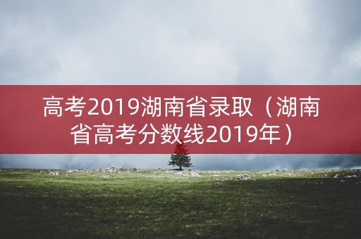 高考2019湖南省录取（湖南省高考分数线2019年）