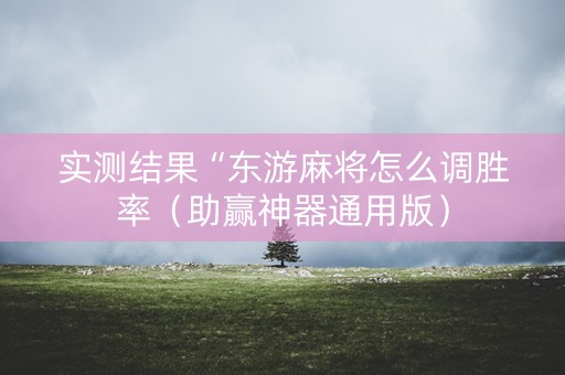 实测结果“东游麻将怎么调胜率（助赢神器通用版）