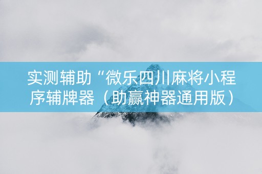 实测辅助“微乐四川麻将小程序辅牌器（助赢神器通用版）