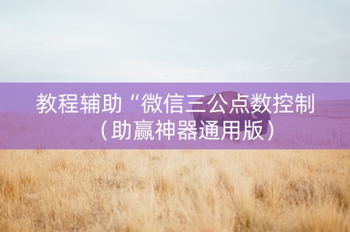 教程辅助“微信三公点数控制（助赢神器通用版）