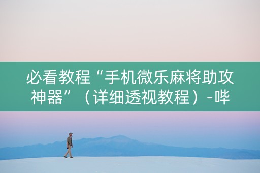 必看教程“手机微乐麻将助攻神器”（详细透视教程）-哔哩哔哩