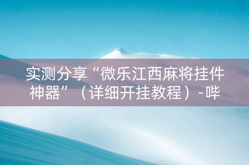 实测分享“微乐江西麻将挂件神器”（详细开挂教程）-哔哩哔哩