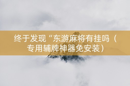 终于发现“东游麻将有挂吗（专用辅牌神器免安装）