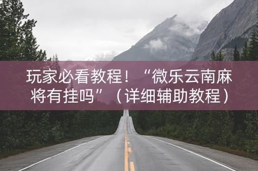 玩家必看教程！“微乐云南麻将有挂吗”（详细辅助教程）-哔哩哔哩