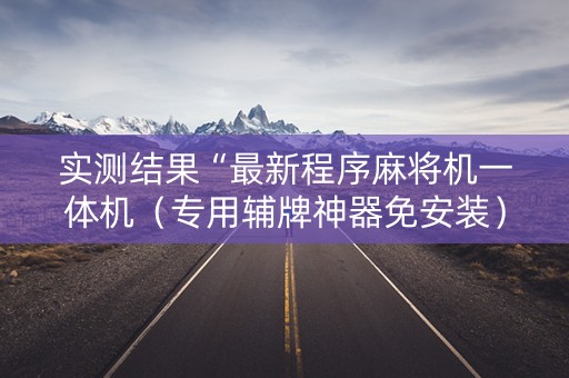 实测结果“最新程序麻将机一体机（专用辅牌神器免安装）