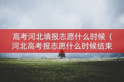 高考河北填报志愿什么时候（河北高考报志愿什么时候结束）