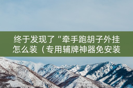 终于发现了“牵手跑胡子外挂怎么装（专用辅牌神器免安装）