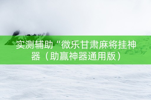 实测辅助“微乐甘肃麻将挂神器（助赢神器通用版）