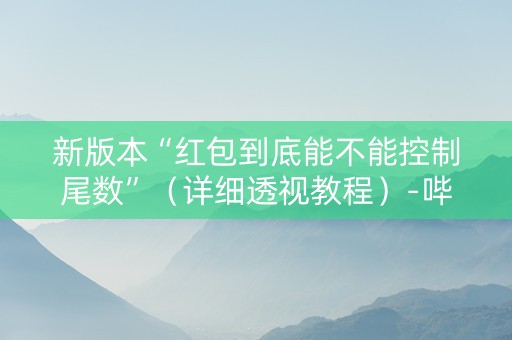 新版本“红包到底能不能控制尾数”（详细透视教程）-哔哩哔哩