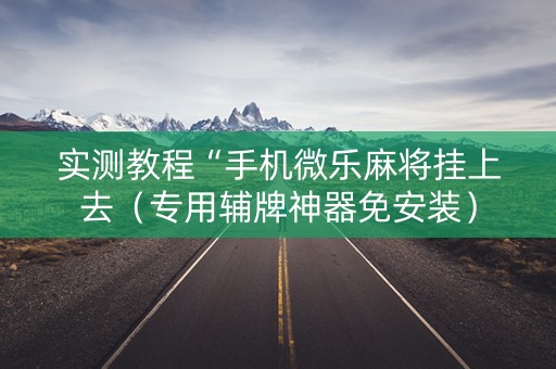 实测教程“手机微乐麻将挂上去（专用辅牌神器免安装）