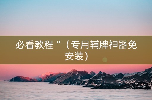 必看教程“（专用辅牌神器免安装）