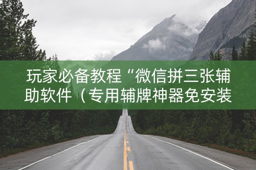玩家必备教程“微信拼三张辅助软件（专用辅牌神器免安装）