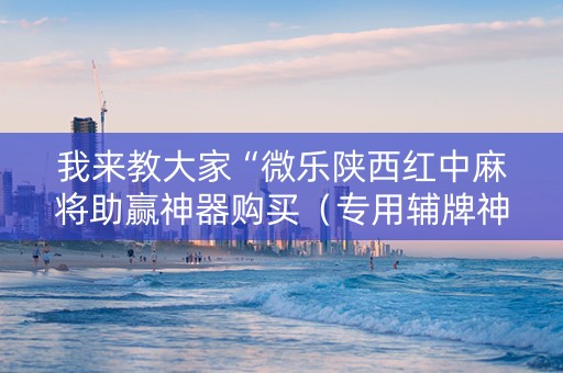 我来教大家“微乐陕西红中麻将助赢神器购买（专用辅牌神器免安装）