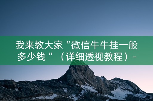 我来教大家“微信牛牛挂一般多少钱 ”（详细透视教程）-哔哩哔哩
