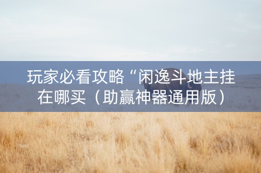 玩家必看攻略“闲逸斗地主挂在哪买（助赢神器通用版）