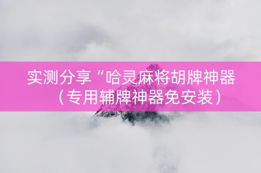 实测分享“哈灵麻将胡牌神器（专用辅牌神器免安装）